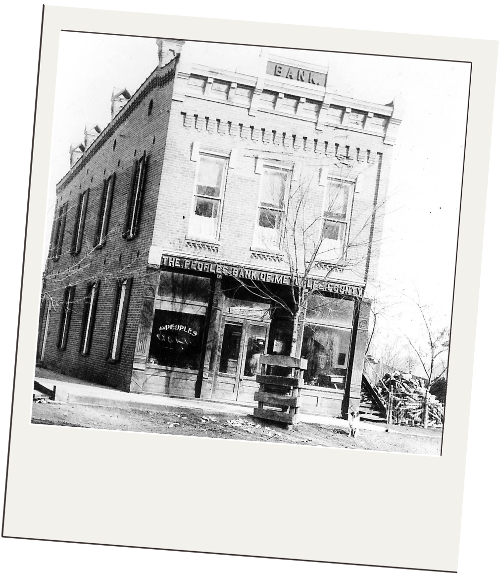 Historic exterior of the Peoples Bank.